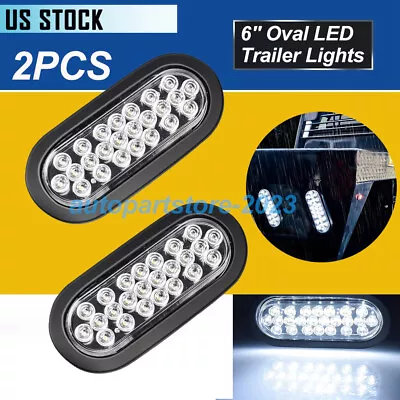  2pcs Trailer Truck LED 6  Oval Stop Turn Tail Light Marine For RV Truck Jeep • $18.92