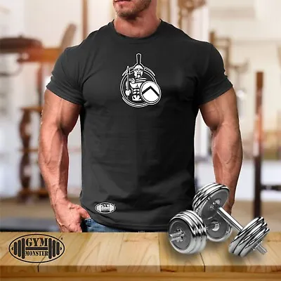 Spartan Warrior T Shirt Gym Clothing Bodybuilding Training Workout MMA Men Top • £6.99
