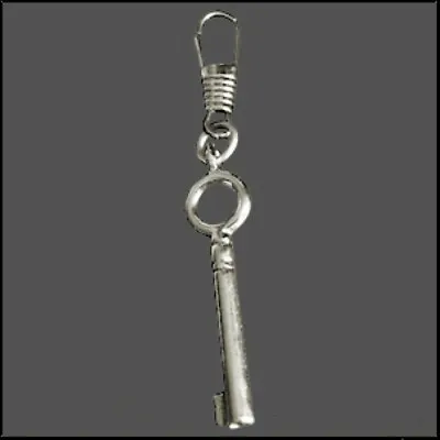 SKELETON KEY ZIPPER PULL Biker Leather Jacket Vest Harley Motorcycle CHARM • $9.92