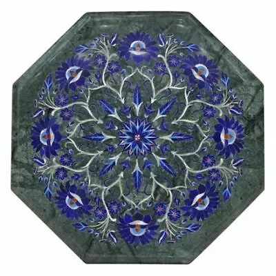 12  Green Marble Table Top Coffee Dining Room Fancy Inlay Mosaic Lapis D113 • $220