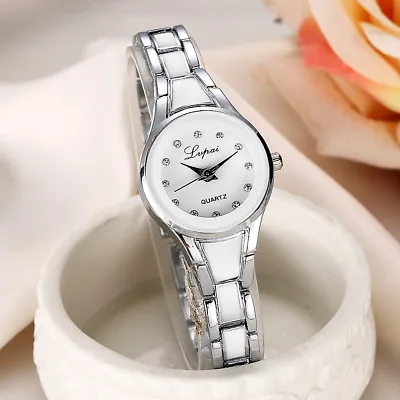 Luxury Women's Lady Rhinestone Crystal Stainless Steel Quartz Analog Wrist Watch • $12.72