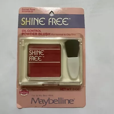 Vintage Maybelline Shine Free Oil Control Powder Blush Compact - Sunset Rose • $38