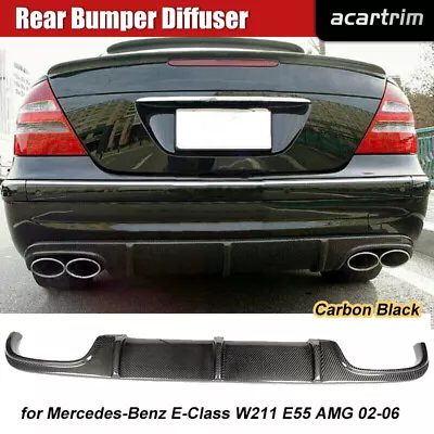 Fits Benz W211 E55 AMG 2002-2006 Rear Bumper Diffuser Lip Spoiler REAL CARBON  • $326.99