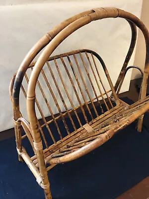 Rattan Bamboo Magazine Rack 18  Wide 19  High Folds • $23.95