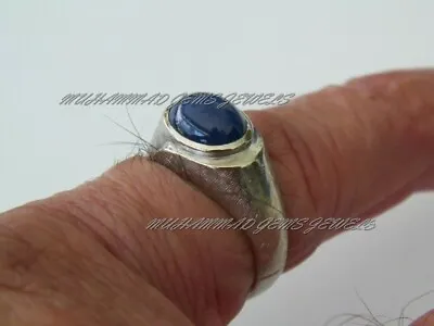 Sapphire Mens Ring Solid 925 Sterling Silver Sapphire Wedding Band Ring • $95.99