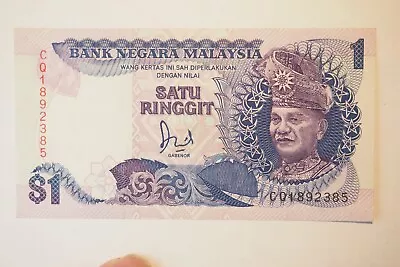 1 Ringgit  Banknote  Malaysia 1986-89   **nice Au+ Note ** Free Shipping 0626 • $5