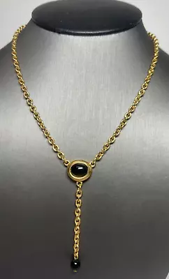 Vintage Monet Gold Tone Bead Dangle Necklace • $9.99