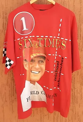 MICHAEL SCHUMACHER - 'SIX TIMES 1' RED TSHIRT Size XXL • £25