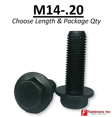 (Choose Length & Qty's) M14-2.0 Grade 10.9 Metric Flange Bolts Black Phos & Oil • $12.97