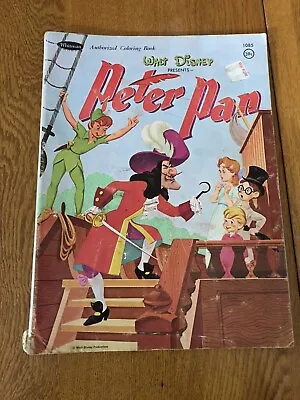Vintage 1952 Whitman Walt Disney Peter Pan Coloring Book Adventure Book • $15