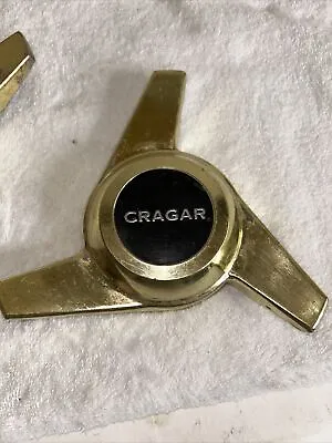 $149.95 • Buy Rare Vintage Early Cragar Gold Center Lot Of 3 Caps Spinners Knockoff Genuine