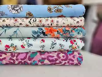 Susan Printed Woven Dressmaking Sewing Fabrics Soft Floral Animal Material Women • £4.25