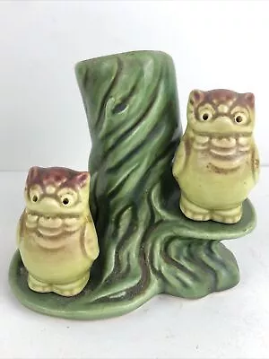 Vintage Arcadia Ceramics? Owl Perched On Tree Salt & Pepper Shakers • $19.99