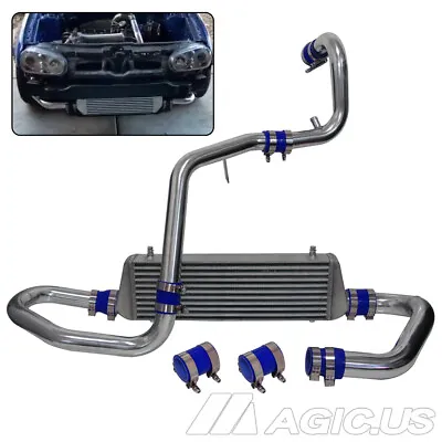 Front Mount Intercooler + Piping Kit Fits 98-05 VW JETTA Golf GTI 1.8T Blue • $245.84