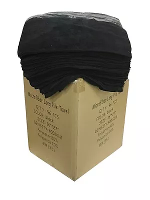 96 Case Of Microfiber 400GSM Professional 16 X27  Salon Towels (Black) • $169.94