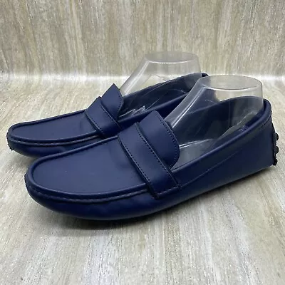 $28.21 • Buy Zara Man Blue Leather Driving Moccasin Loafers Slippers Moc Shoes Mens US 8 EU41