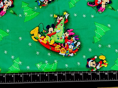 Tina SCRAP 9 X21  Fabric Cotton Disney Mickey Mouse Mini Tree Snow Christmas HTF • $3.29