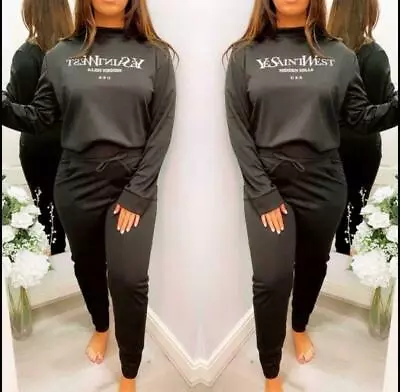 £17.95 • Buy Women's Ye Saint West Slogan Loungewear Ladies Long Sleeve Jogging Tracksuit Set