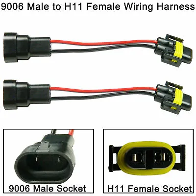 2X 9006 To H8 H11 Conversion Connector Wiring Harness Socket Headlight Fog Light • $8.99