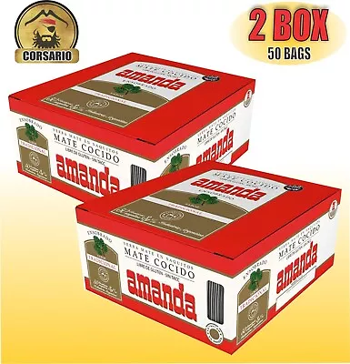 Yerba Mate Mate Cocido AMANDA  50 BAGS 2 BOX - 100 UNITS • £24.25
