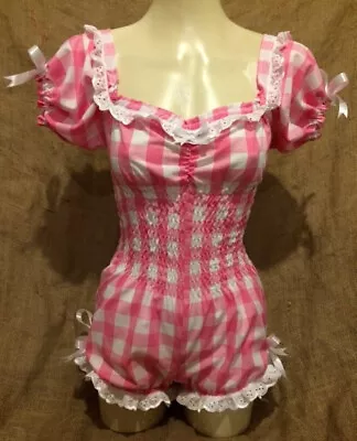 Pink Ginghamgyspy Top Playsuit! 1940's/1950'srockabillypin-up! Bows Vintage! • £48.50