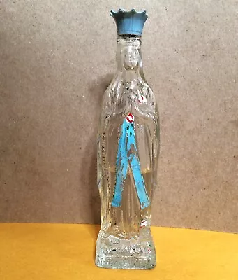 Rare Vintage Glass Our Lady Of Lourdes Catholic Holy Water Bottle Depose Italy • $23.99
