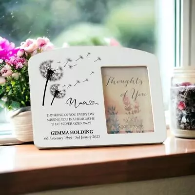 Personalised Nan Memorial Remembrance Photo Frame With Dandelions THY-6 • £14.99