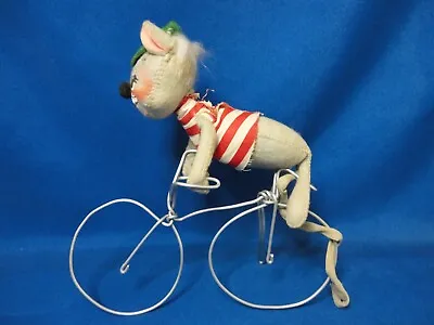 Vintage Annalee Mobilitee Mouse Doll On Bicycle • $6.99