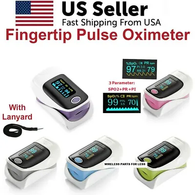 Finger Pulse Oximeter Blood Oxygen SpO2 Monitor PR PI Respiratory Rate CE • $9.68