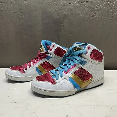 OSIRIS Blue Pink Neon High Top Sneakers Skater Shoes Size 9 Womens NYC 83 SLM • $79.99