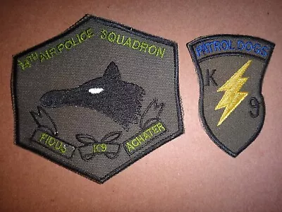 2 Vietnam War Patches: 14th AIR POLICE Squadron K-9 And PATROL DOGS K-9 • $26.14