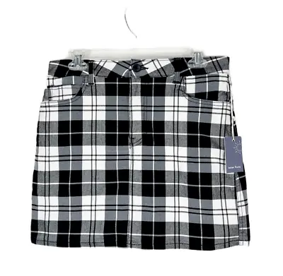 Indigo Rising Skirt Women Medium Black White Checkered A-Line Mini Casual • $7.50