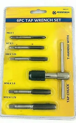 £8.99 • Buy 6pc TAP WRENCH & CHUCK SET TOOL STEEL T-HANDLE METRIC M6 M7 M8 M10 M12 AND DIE