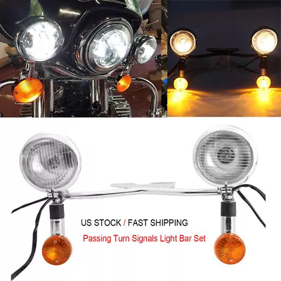 Driving Spot Fog Turn Signal Light Bar For Yamaha V Star 250 650 950 1100 1300 • $64.99