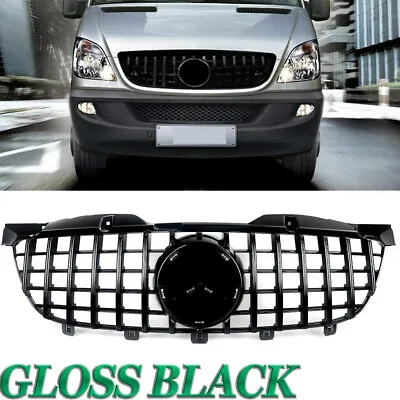 For Mercedes Benz W906 Sprinter 2009-13 Gloss Black GT Type Front Bumper Grille • $183.34