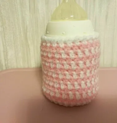 £3.97 • Buy Handmade Crochet Baby Bottle COVER / PERSONALIZED 