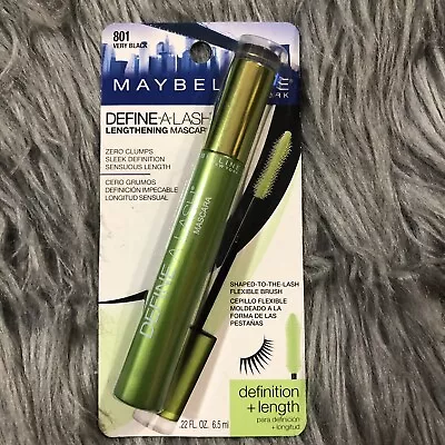 Maybelline Define-A-Lash Length  Washable Mascara 801 Black - 0.22 Fl.oz./6.5ml • $12.99