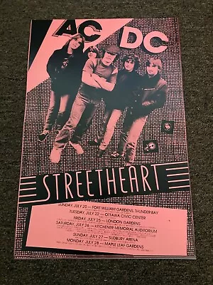 $7.99 • Buy AC/DC 1980 Canada Tour Dates Cardstock Concert Poster 12 X18 