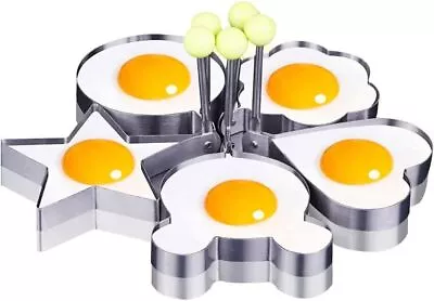 NEW Eggs Frying Ring Fry Fired Poacher Mould Perfect For Pancake Egg Handle Iron • £3.48