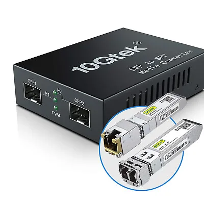 10G Media Converter Dual SFP+ Ports With 10G-SFP-T & 10G-SFP-SR/LR Modules 10km • $109.99