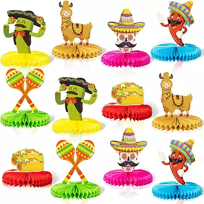 12pcs Cinco De Mayo Decorations Fiesta Honeycomb - 8 Inches Colorful Paper Mexic • $12.46