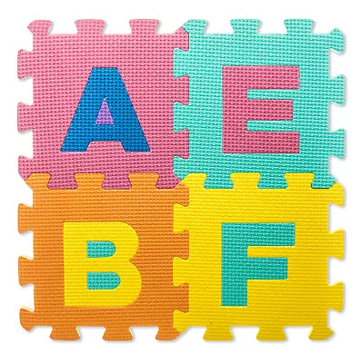 ABC 40pc Soft EVA Foam Baby Children Kids Play Mat Alphabet Number Puzzle Jigsaw • £9