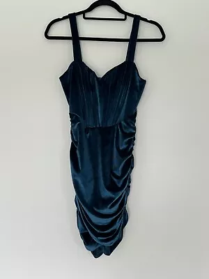 Akira Blue Velvet Bodycon Mini Dress Size S • $24.99