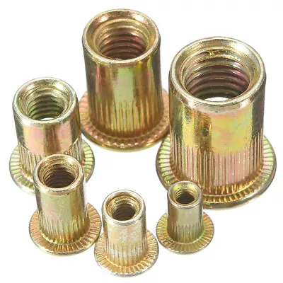 £2.99 • Buy Yellow Steel Rivnuts Knurled Threaded Rivet Insert Nuts M3 M4 M5 M6 M8 M10 M12