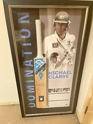 $600 • Buy Cricket Bat Signed Michael Clark Beautifully Framed
