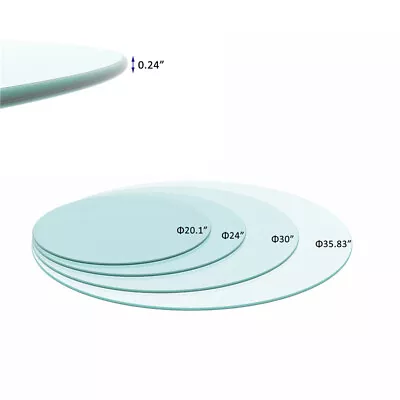 $47.38 • Buy 20 -36  Round Tempered Glass Table Top 1/4'' Inch Thick  Round Polished Edge