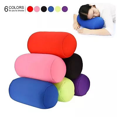 Roll Pillow Home Seat Head Rest Neck Support Travel Micro Mini Microbead Cushion • £13.19