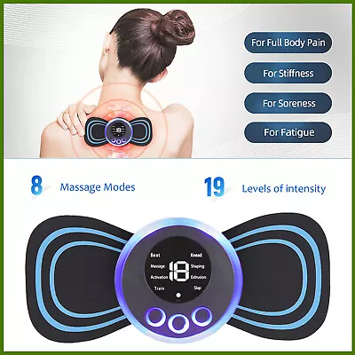 Portable Mini Electric Neck Back Massager Cervical Massage Patch Stimulator US • $6.80