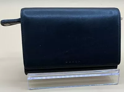 Vintage Coach Black Leather Snap Wallet Coin Purse Card Holder Case • $35