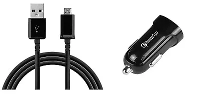 Fast Charge QC 3.0 Car Charger Adapter+Micro USB Cable For Android Phones(Black) • $8.99